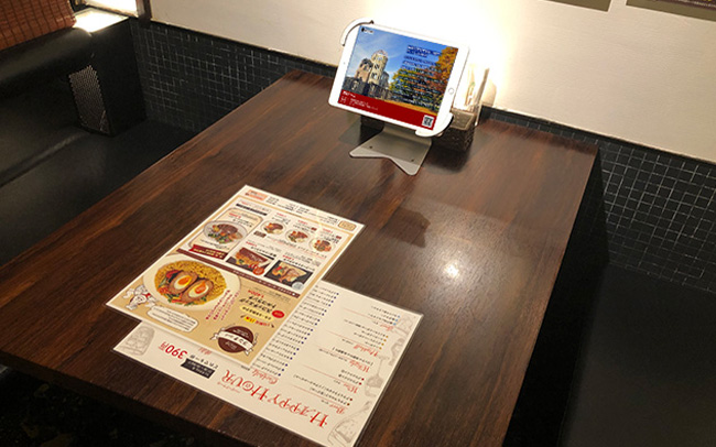 ミカーサの店舗に設置しているセルフオーダーシステム